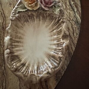 Vintage Rose Capidomonte Floral Soap/Candy Dish